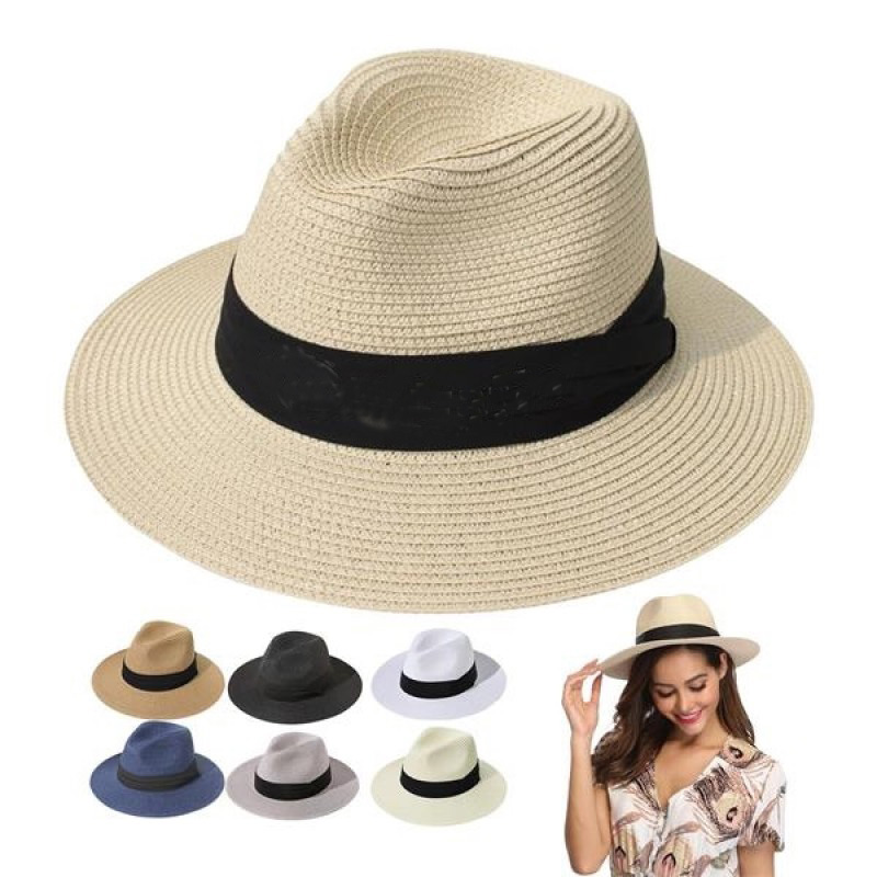  Classic Straw Fedora Hat 