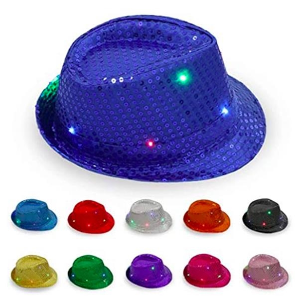 LED Light Up Sequin Jazz Party Shinny Hat