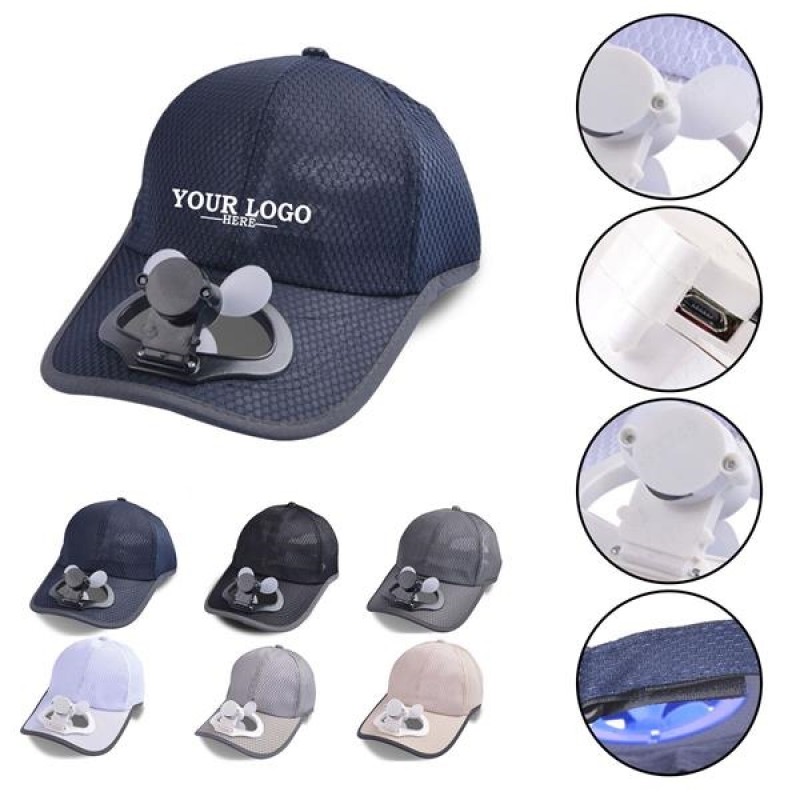 USB Charging fan Mesh Baseball Hat