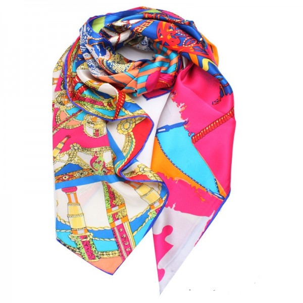 Custom Full Color Imprint 100% Real Silk Scarf 