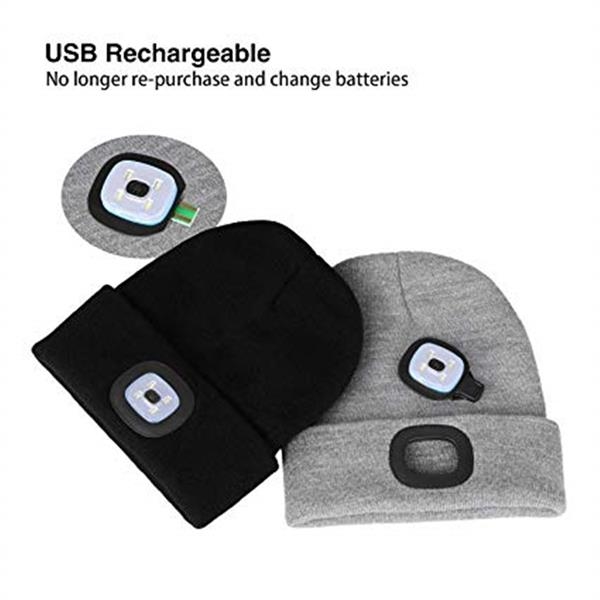 USB Rechargeable LED Knit Hat