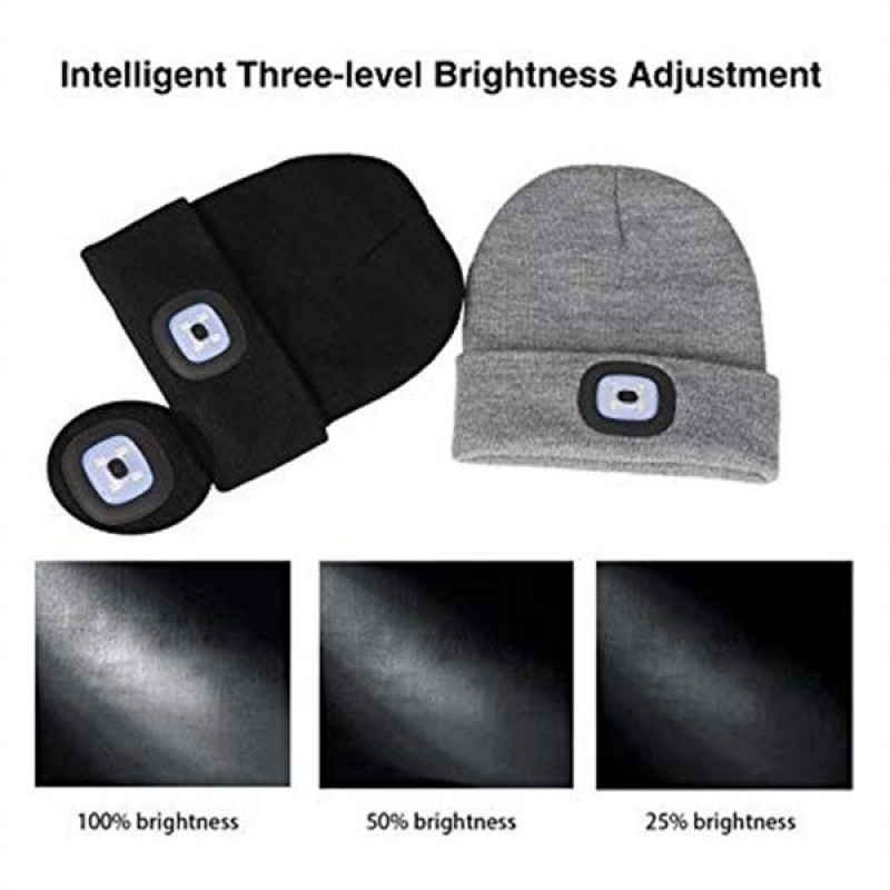 USB Rechargeable LED Knit Hat 