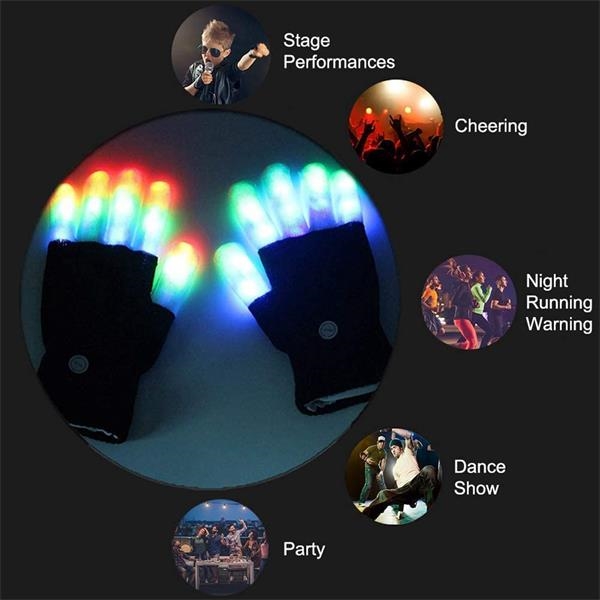 Led Flashing Finger Rave Gloves