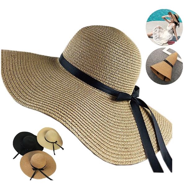 Large Brim Floppy Straw Hat For Women