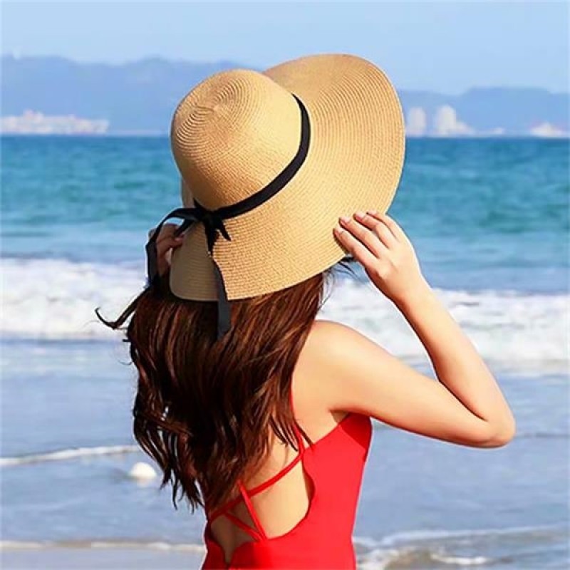 Large Brim Floppy Straw Hat For Women 