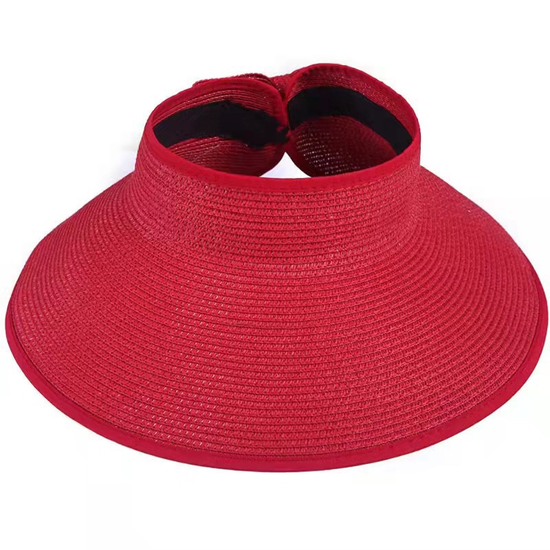 Women Wide Brim Roll-Up Straw Sun Hat 