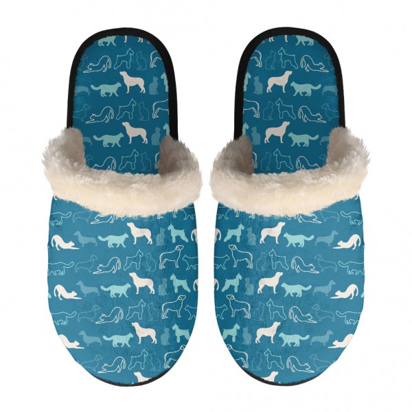 Custom Full Color Imprint Fuzzy Slippers