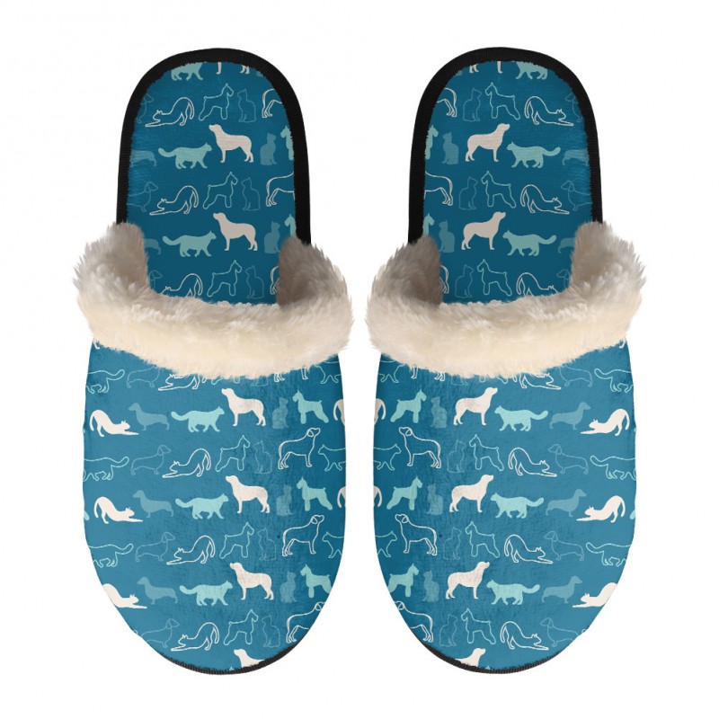 Custom Full Color Imprint Fuzzy Slippers 