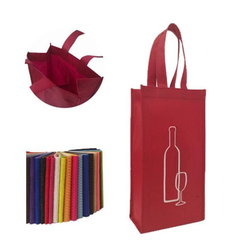 Non Woven 2-Bottle Wine Tote Bag 