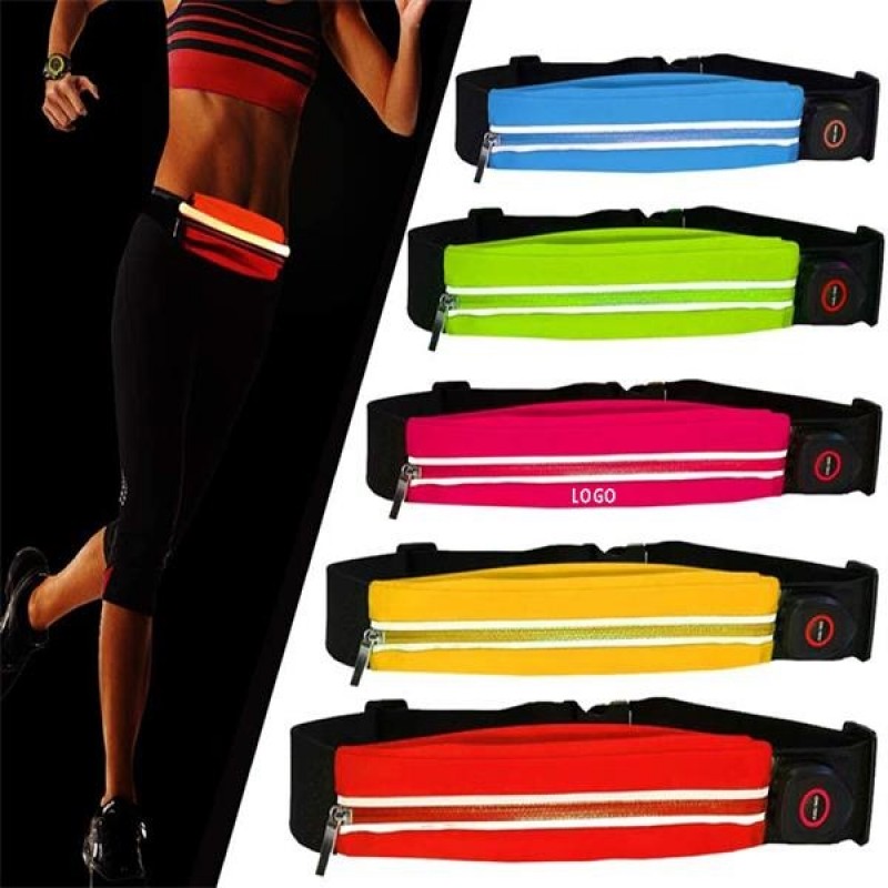 USB Rechargeable LED Running Waist Bag