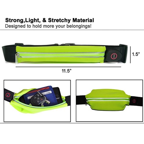 USB Rechargeable LED Running Waist Bag