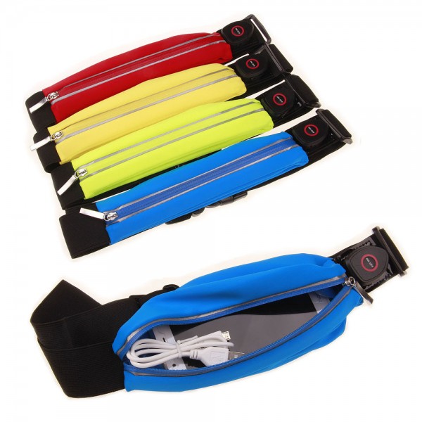 USB Rechargeable LED Running Waist Bag