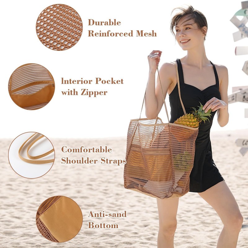 Mesh Tote Beach Bag 