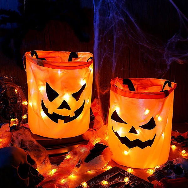 Halloween Trick Or Treat Bag With Led Light