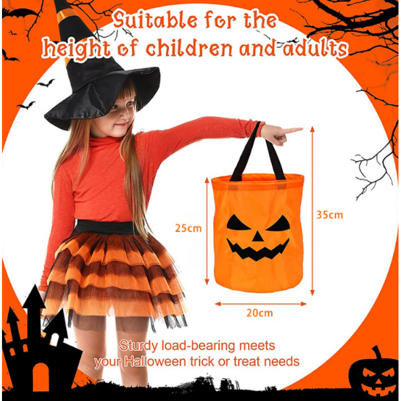 Halloween Trick Or Treat Bag With Led Light 