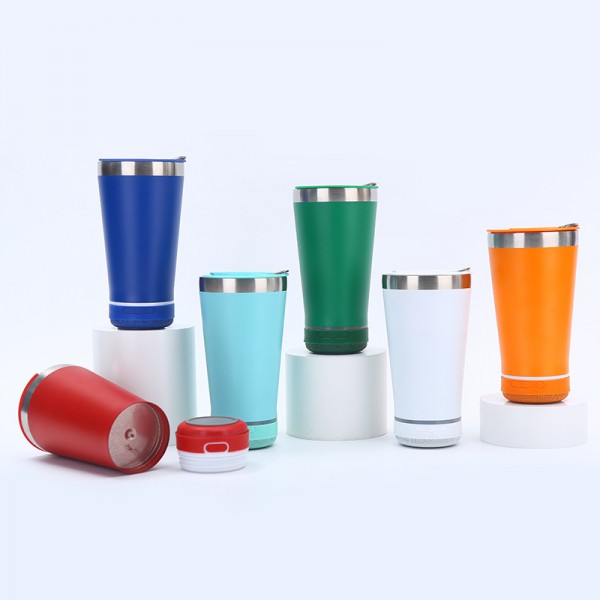 16Oz Bluetooth Speaker Vacuum Tumbler