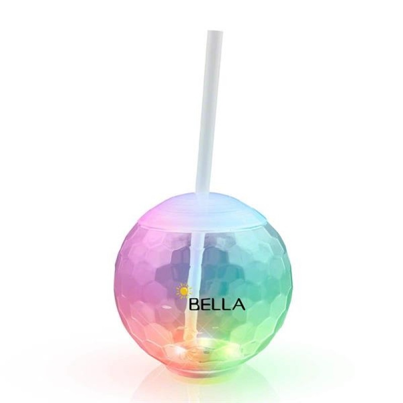 Glow Ball Light Up Tumbler Cups With Straw