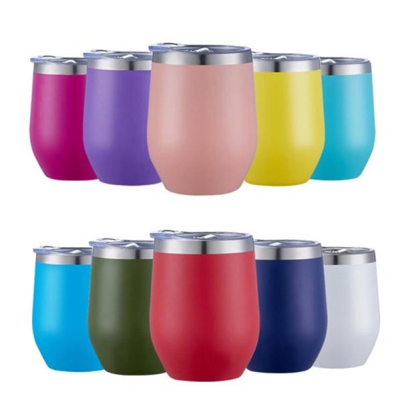 Custom 12 oz Egg Shape Insulated Wine Tumbler 