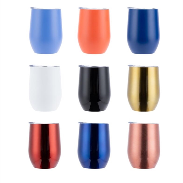 Custom 12 oz Egg Shape Insulated Wine Tumbler