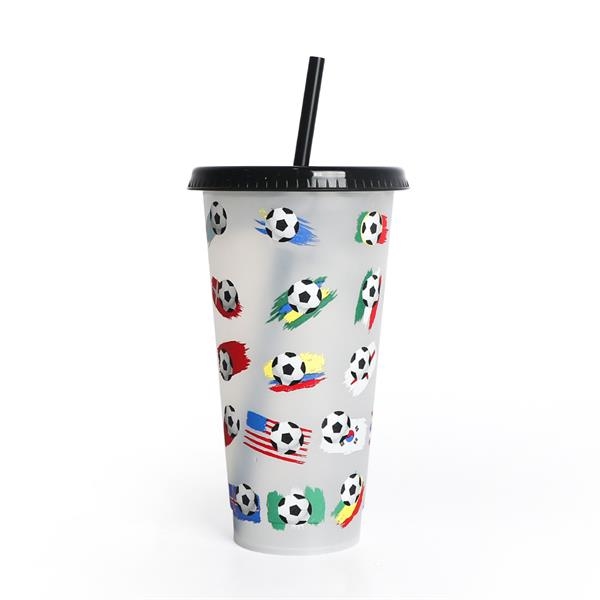 24OZ single-layer plastic color change cup