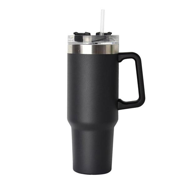 40 oz Insulated Tumbler with Handle and Straw