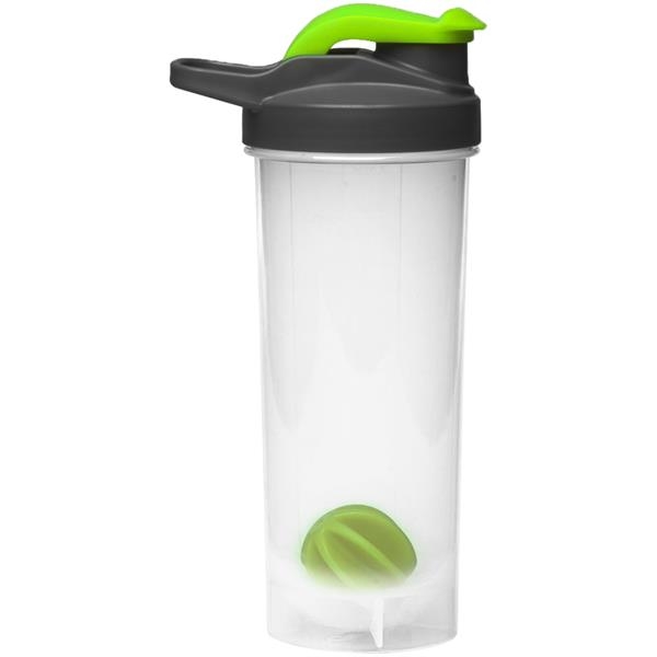 Gym Water Bottles - 24 oz. Shaker-Bottle w/ Mixer & Handle 