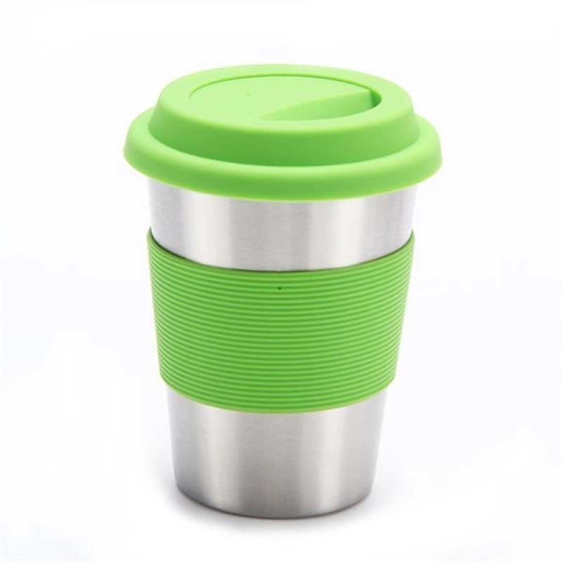 12 Oz Stainless Steel Cups W/Silicone Lid & Sleeve 