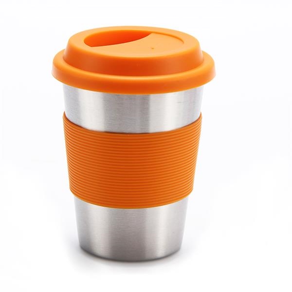 12 Oz Stainless Steel Cups W/Silicone Lid & Sleeve