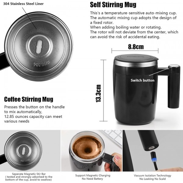 Rechargeable Self Stirring Mug