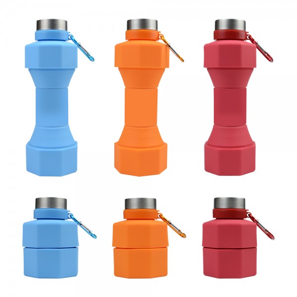 22 oz Silicone Dumbbell Water Bottle 