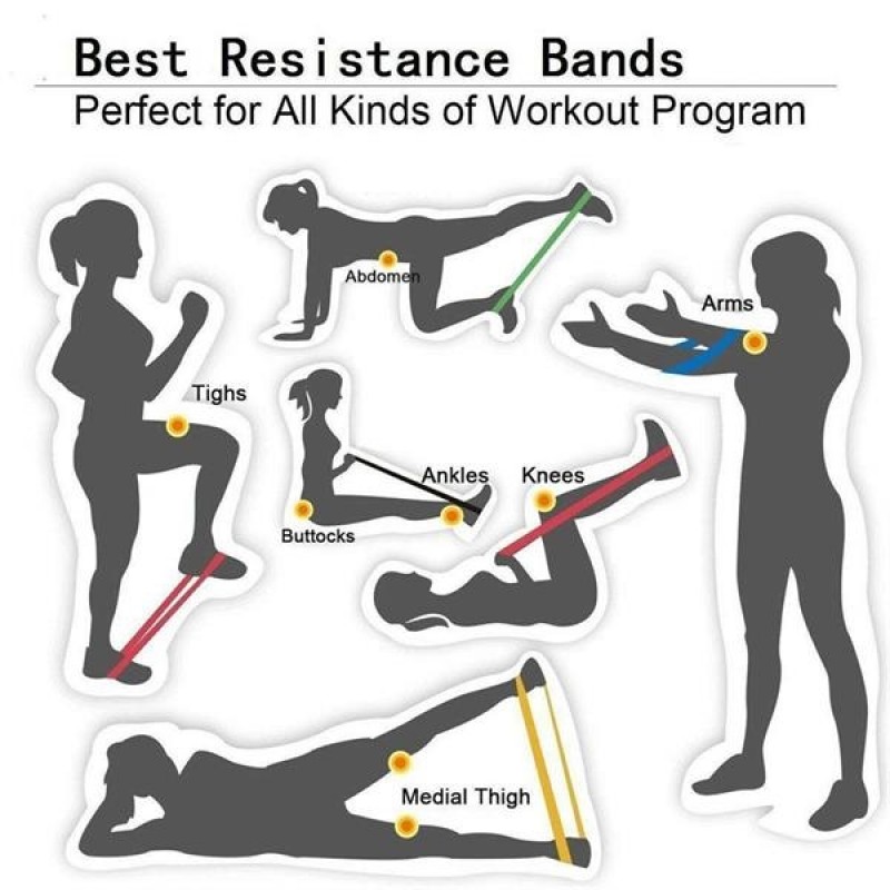 Resistance Exercise Loop Bands Set with Carry Bag 