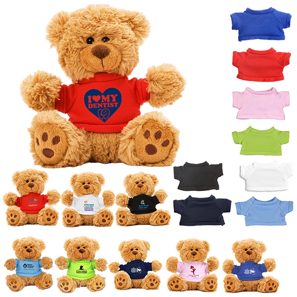 Plush Teddy Bear With Choice of T-Shirt Color