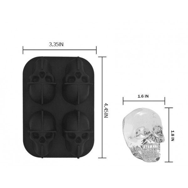 Silicone 3D Large Skull Ice Cube Mold Tray