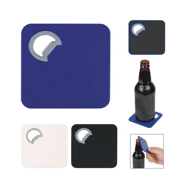 2-in-1 Square Cup Mat Bottle Opener 