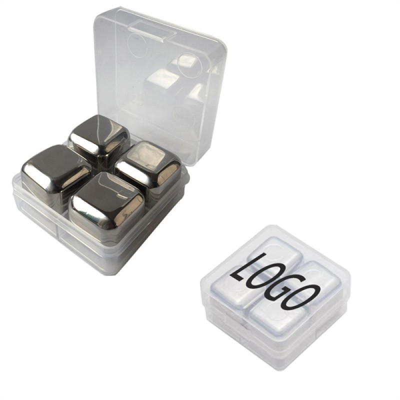 Stainless Steel Wine Ice Cube Pack of 4 