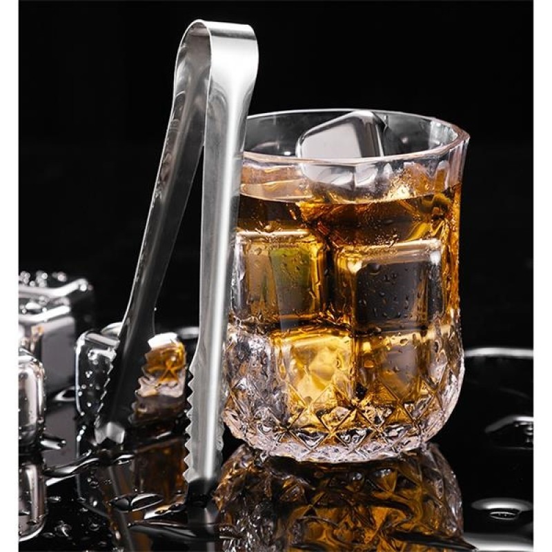 4-In-1 Metal Chilling Whiskey Ice Cube With Tong 