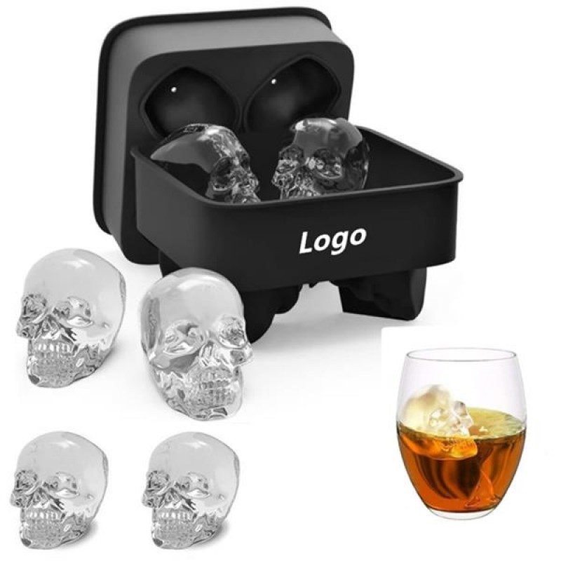 Silicone 3D Large Skull Ice Cube Mold Tray 