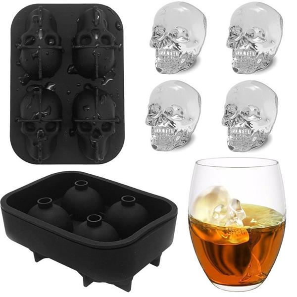 Silicone 3D Large Skull Ice Cube Mold Tray