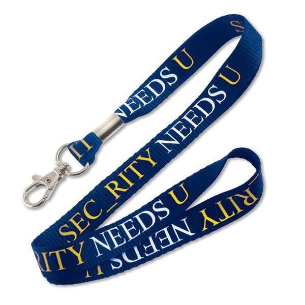 3/8" Custom Silkscreen Flat Ribbed Polyester Lanyards