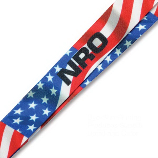 3/4" Custom Dye Sublimated Flat Smooth Polyester Lanyards