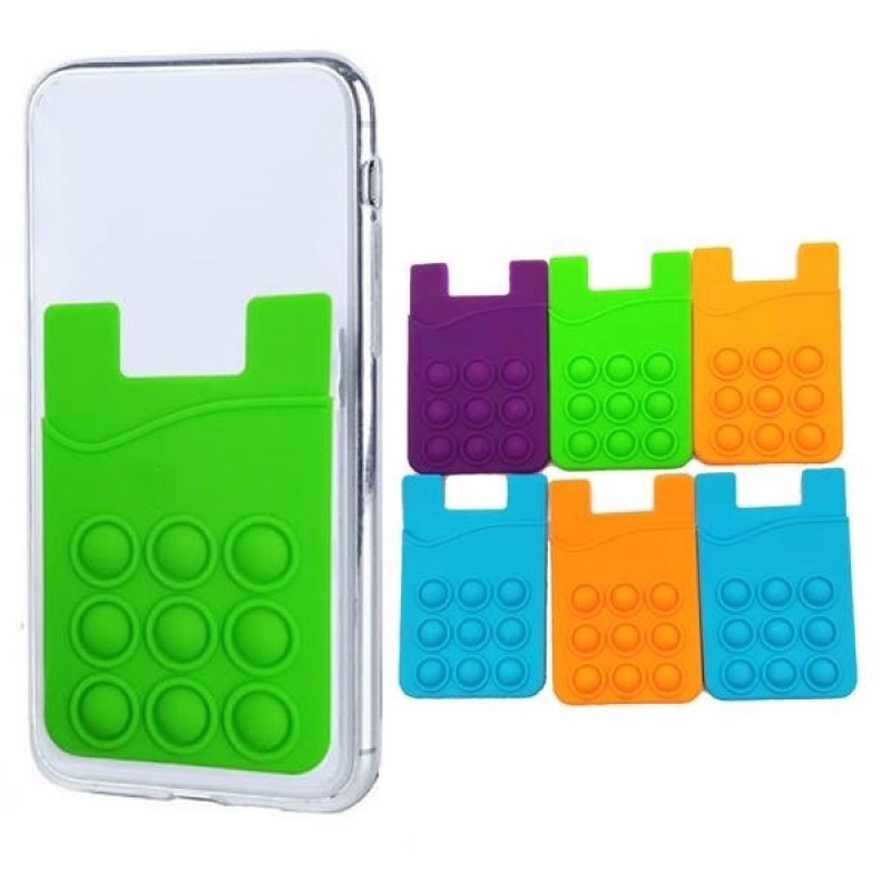 Silicone Pop Fidget Toy Phone Card Holder 