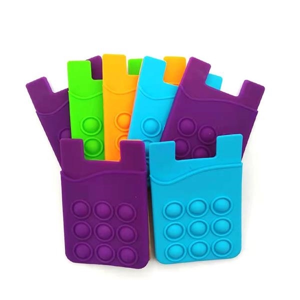 Silicone Pop Fidget Toy Phone Card Holder