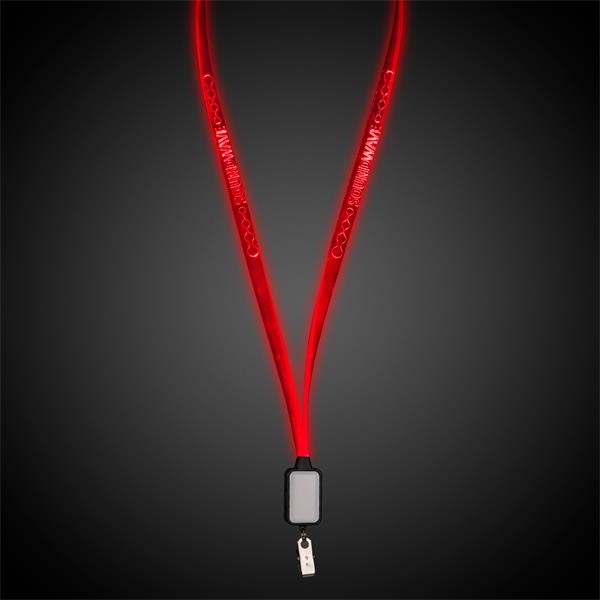 Light Up LED Lanyard with Badge Clip 