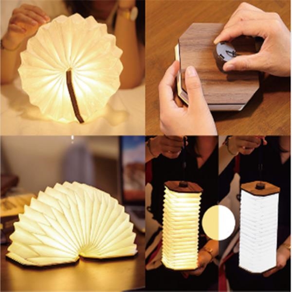 Folding Wooden Large book lamp Light