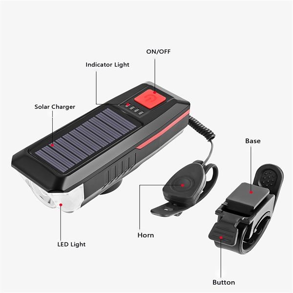 Solar Rechargeable Headlights For Bike