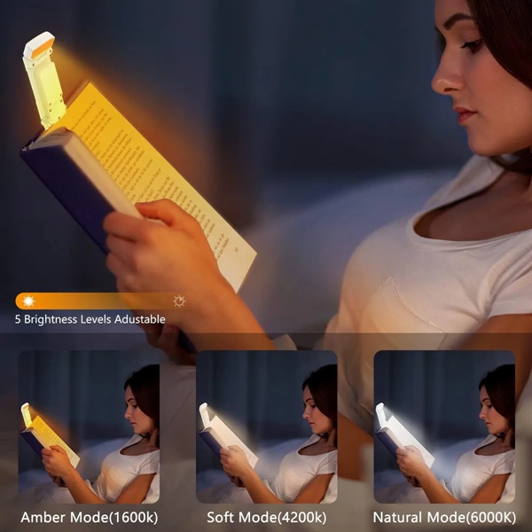 3 Color Modes Usb Rechargeable Book Light  