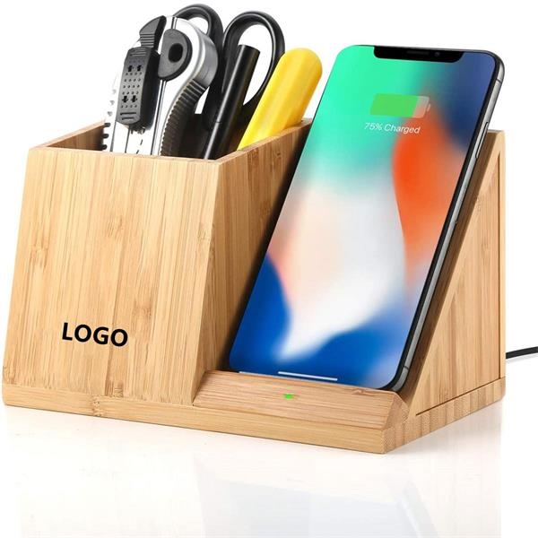 Wood Wireless Charger with Organizer