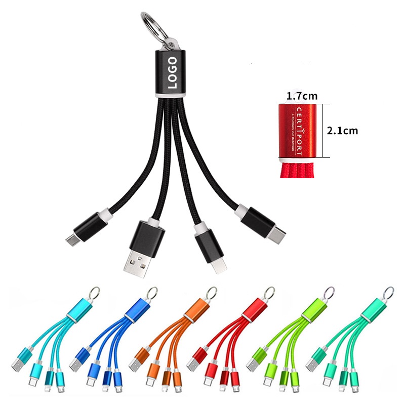 4-In-1 Charging Cable Key Ring