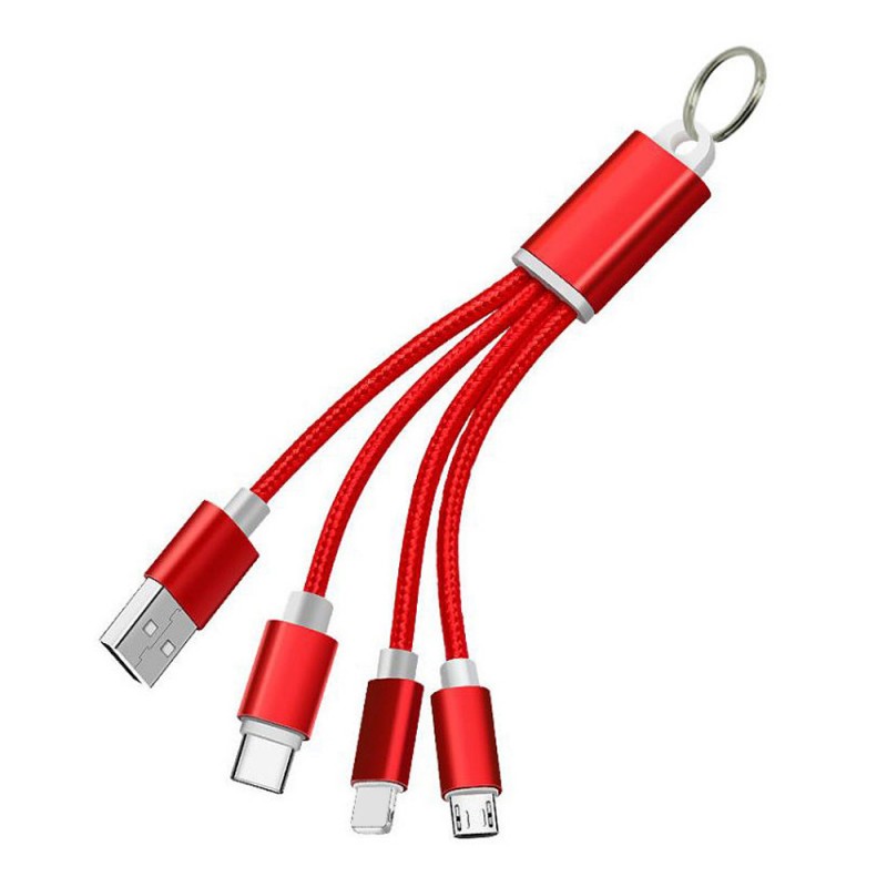 4-In-1 Charging Cable Key Ring 